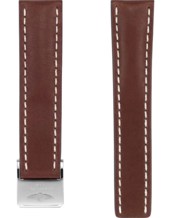 Breitling Novo Nappa Kalvskinn Brun 22 mm Viklås