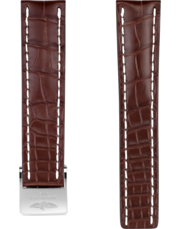 Breitling Alligator Brun 22 mm Viklås