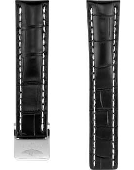 Breitling Alligator Svart 22 mm Viklås