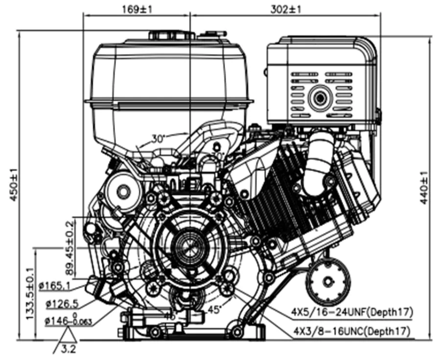 Bensinmotor Loncin, 20 hk - 6