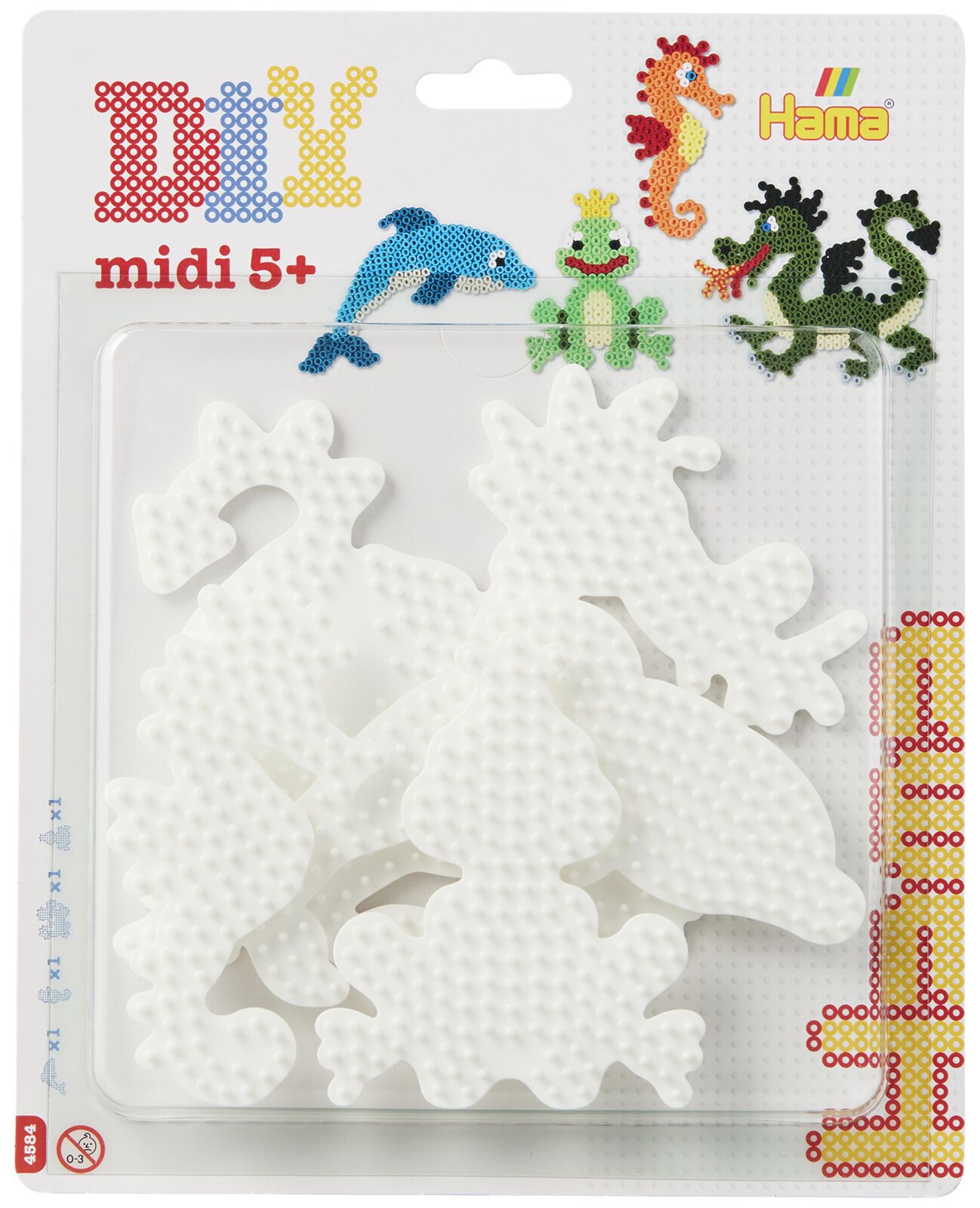 Hama midi 4584 dolphin, dragon, seahorse and a small frog