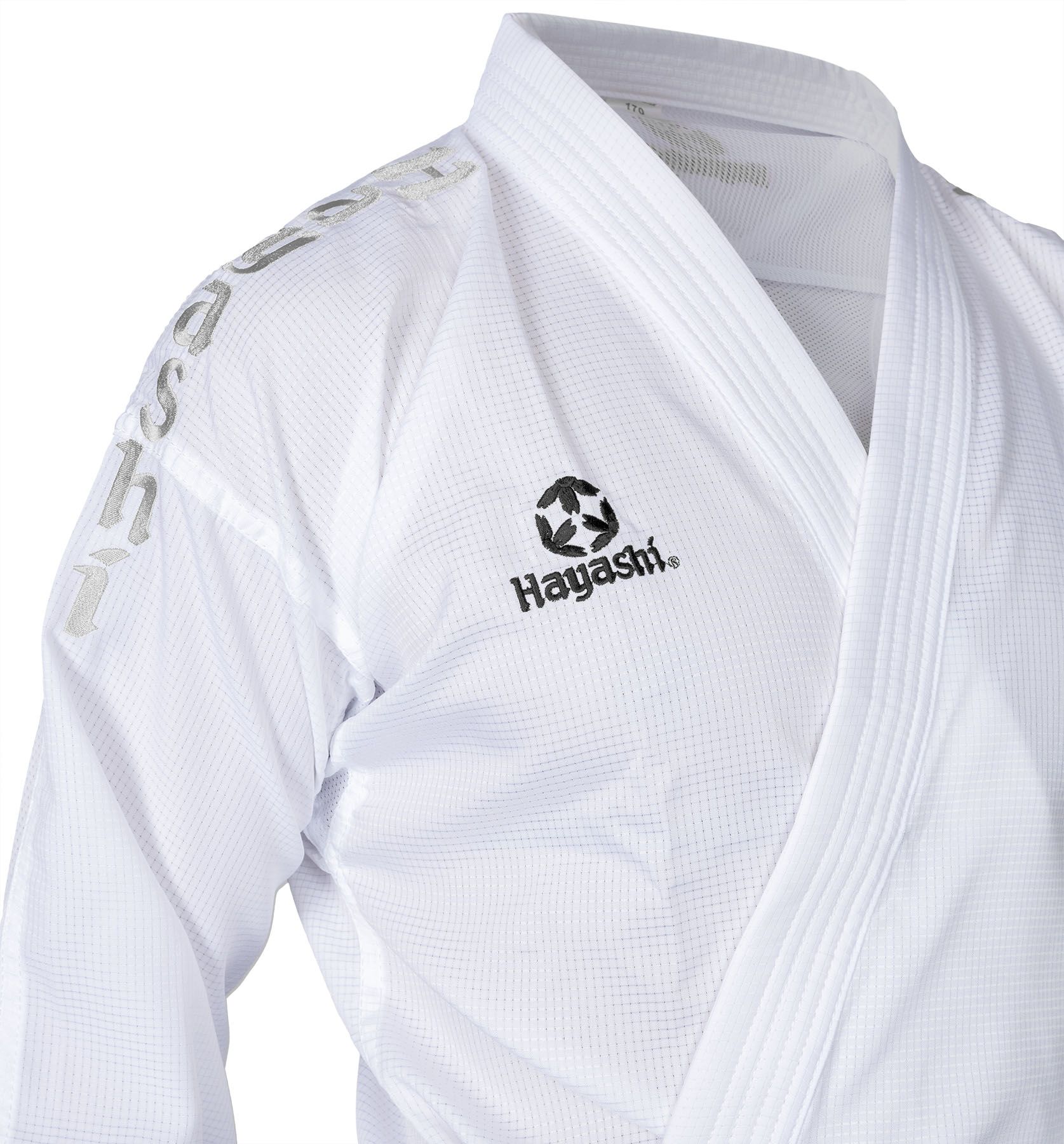 Hayashi  AIR  Deluxe  Kumite Gi Grå/vit brodyr - 2