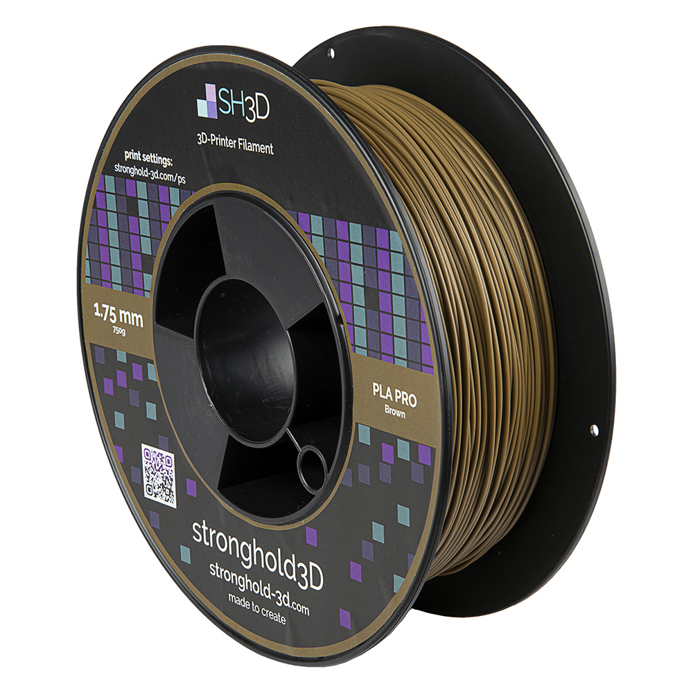 StrongHold PLA PRO filament (1.75mm, 750g) - Brun
