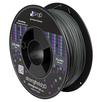 StrongHold PLA PRO filament (1.75mm, 750g) - Mörkgrå