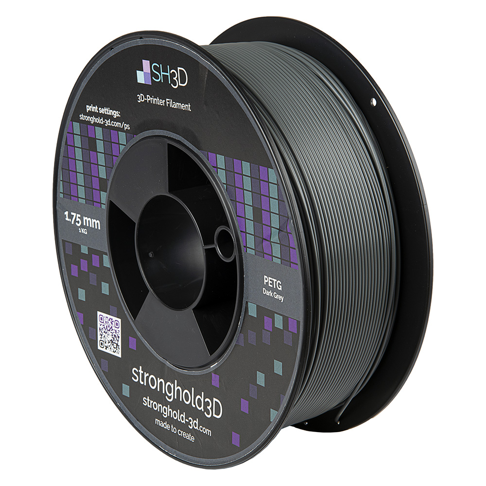 StrongHold PETG filament (1.75mm, 1Kg) - Mörkgrå