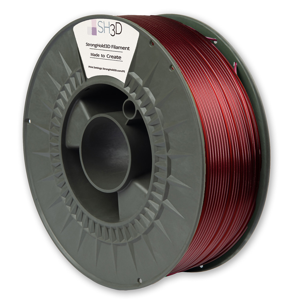 StrongHold PETG filament (1.75mm, 1Kg) - Transparent Röd - 2