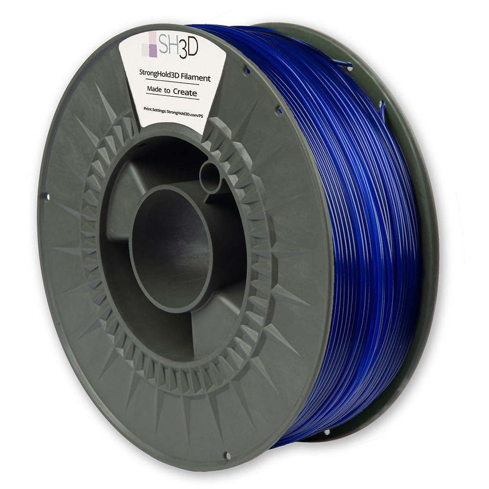 StrongHold PETG filament (1.75mm, 1Kg) - Transparent Blå - 2