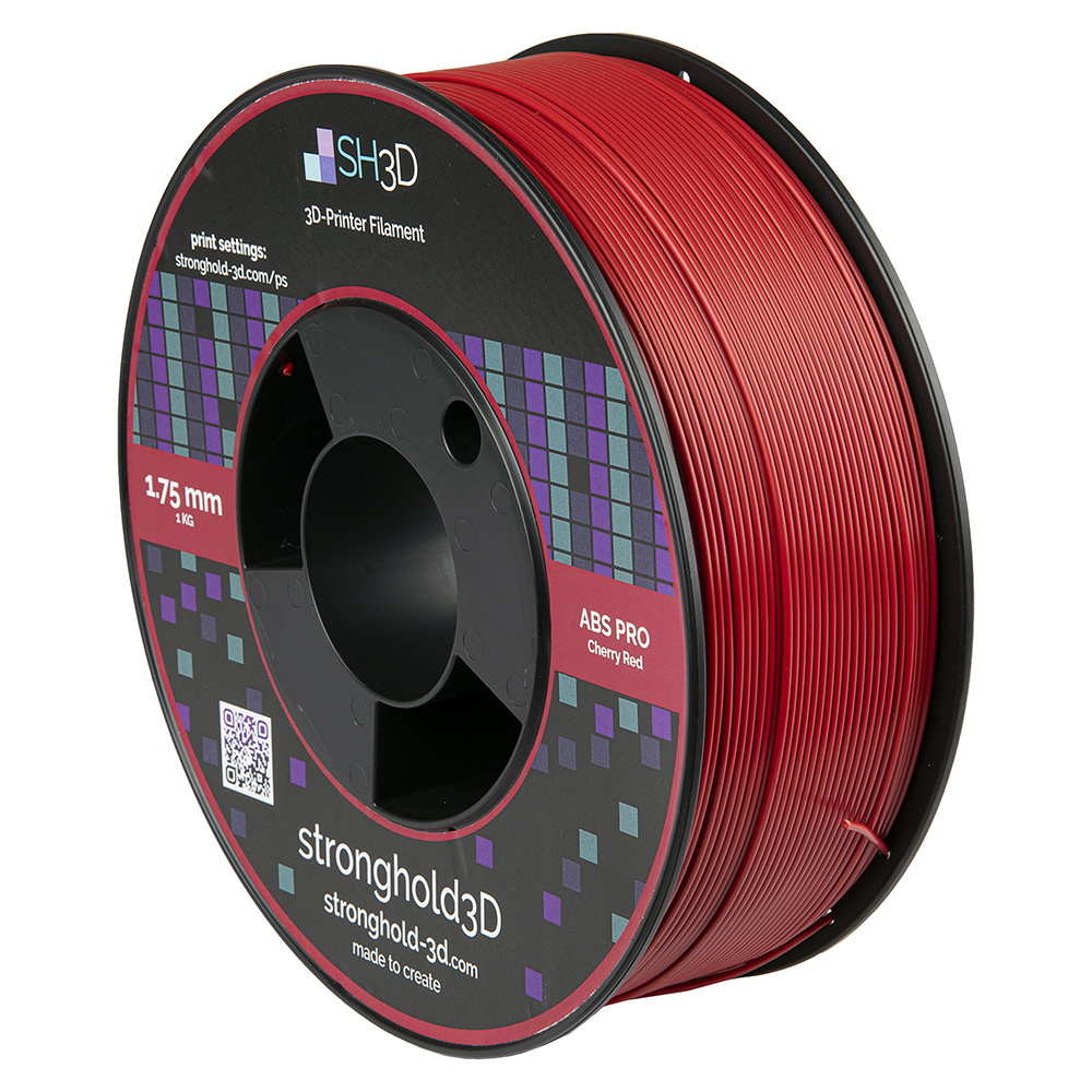StrongHold ABS PRO filament (1.75mm - 1Kg) - Körsbärsröd
