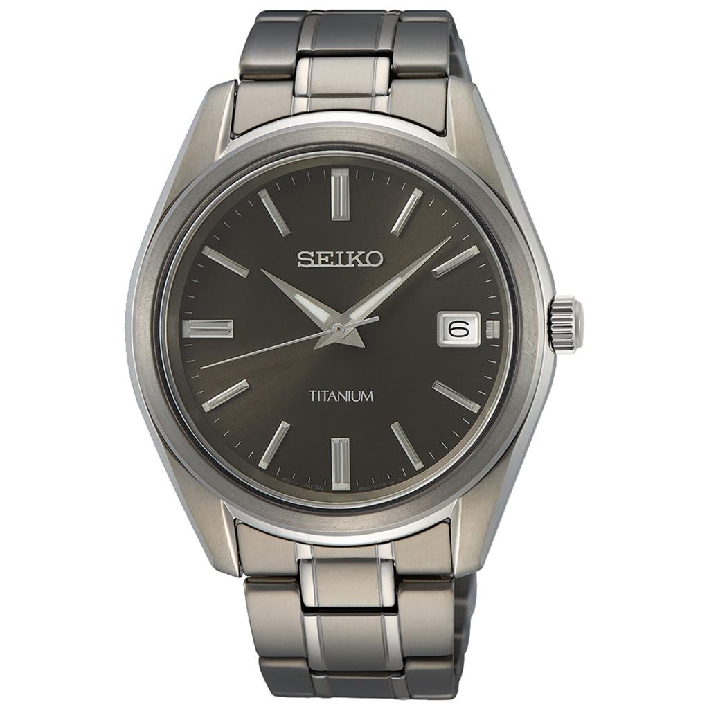 SEIKO MENS TITANIUM 40MM SAPPHIRE 100M SUR375P1
