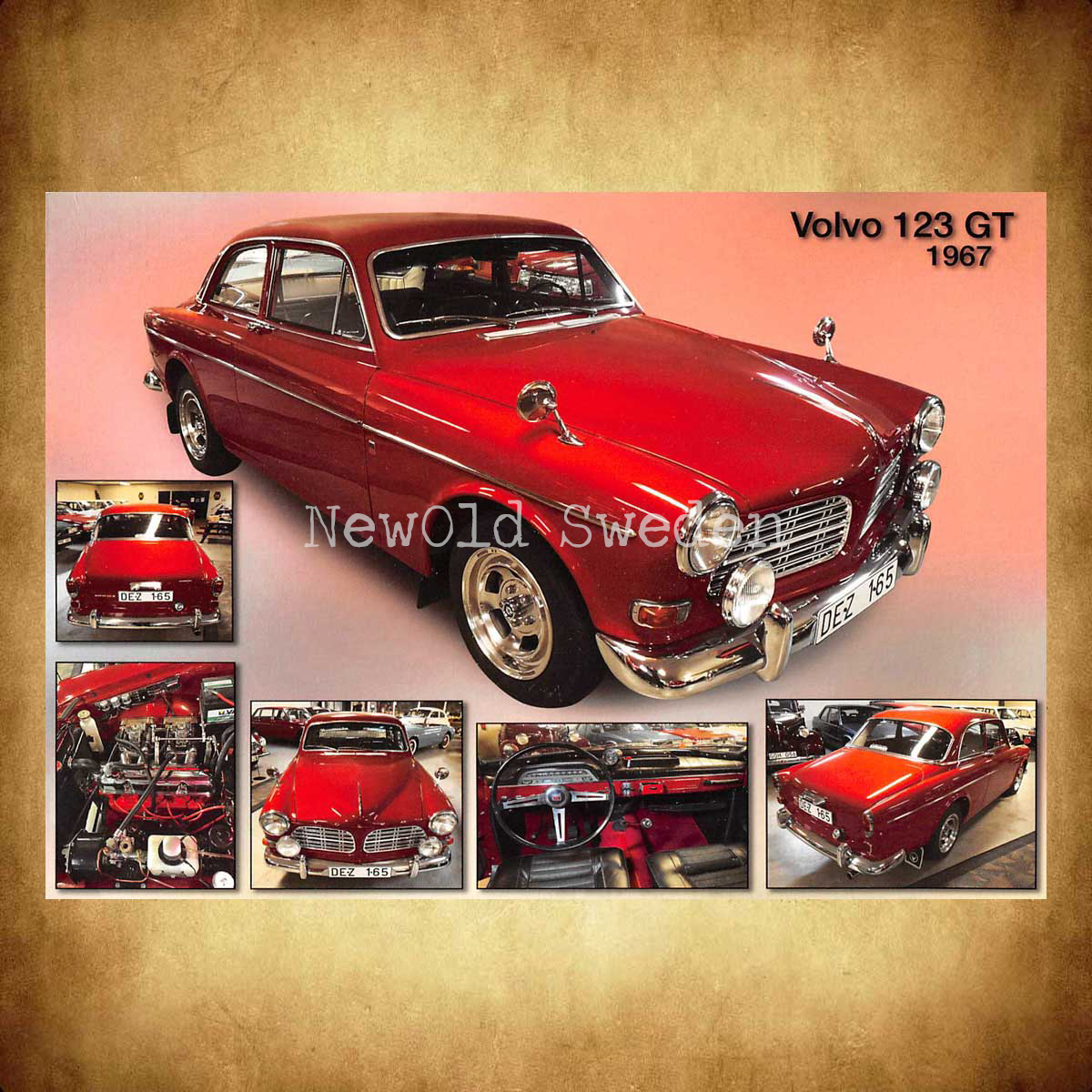 Volvo 123 GT 1967 - Vykort A5 - 2