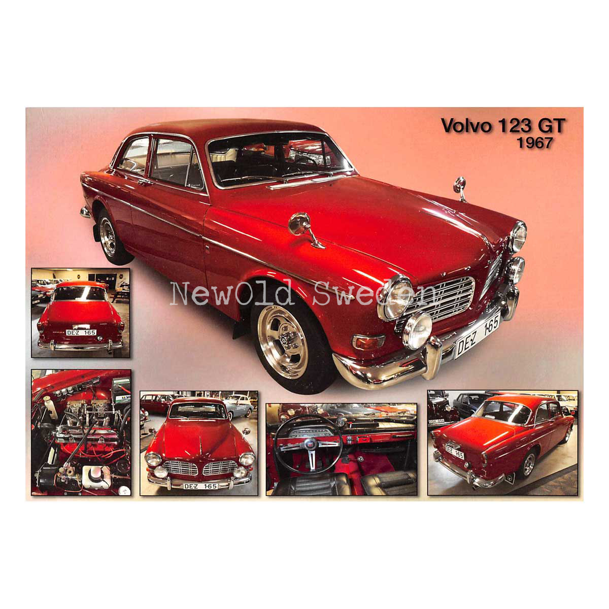 Volvo 123 GT 1967 - Vykort A5 - 4
