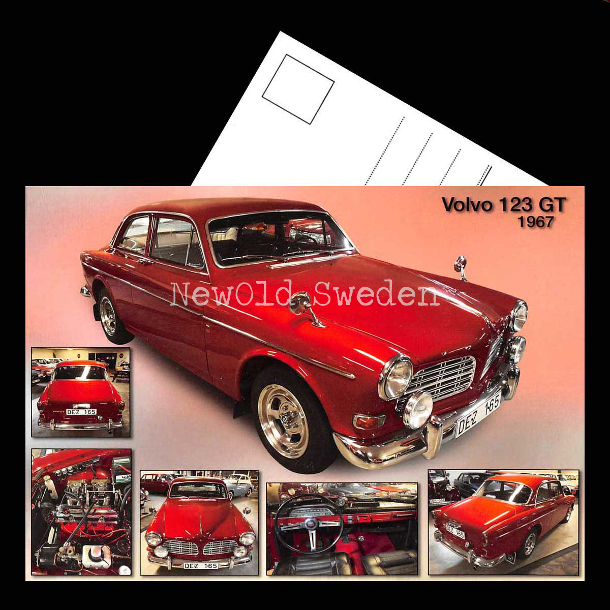 Volvo 123 GT 1967 - Vykort A5 - 3