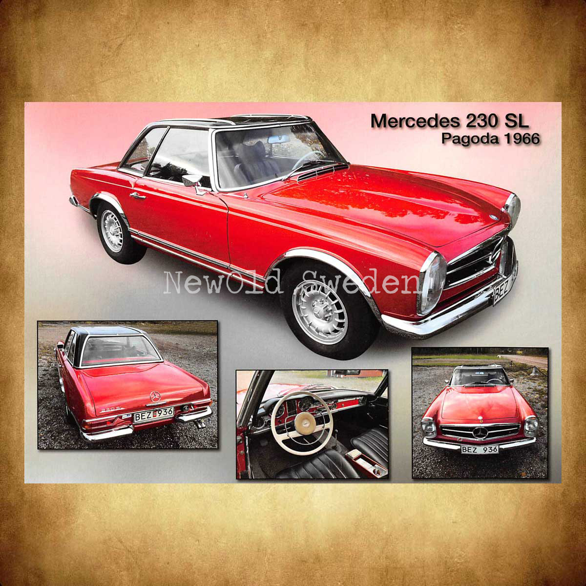 Mercedes Benz 230 SL Pagoda 1966 - Vykort A5 - 2