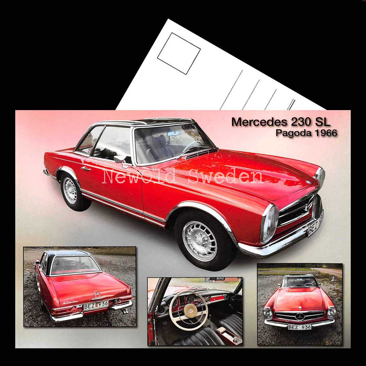 Mercedes Benz 230 SL Pagoda 1966 - Vykort A5 - 3