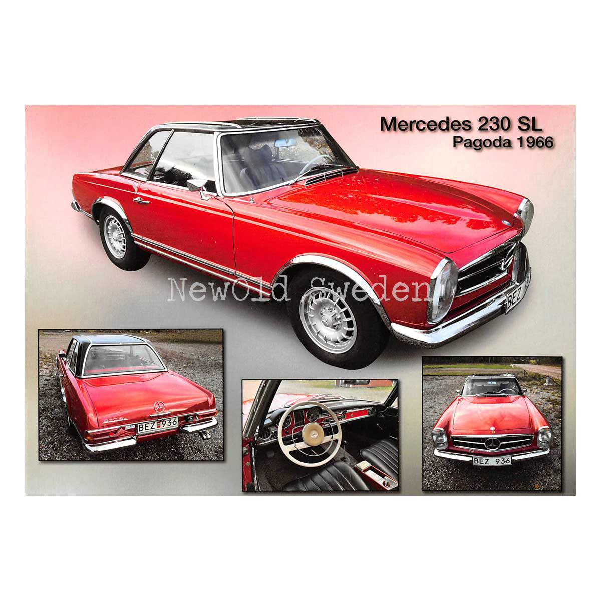 Mercedes Benz 230 SL Pagoda 1966 - Vykort A5 - 4