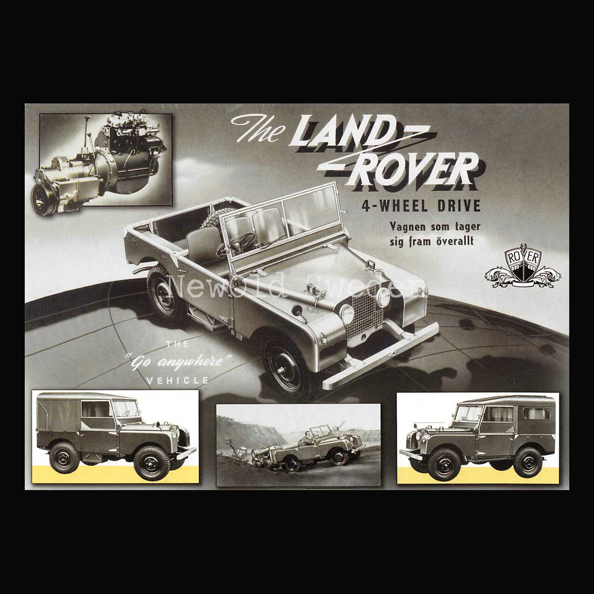 LAND ROVER 4-WHEEL - Vykort A5