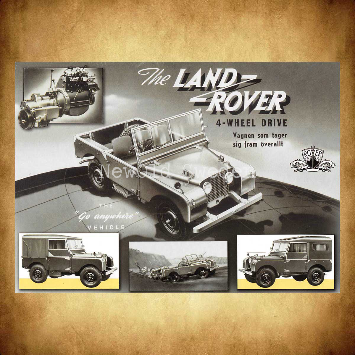 LAND ROVER 4-WHEEL - Vykort A5 - 2