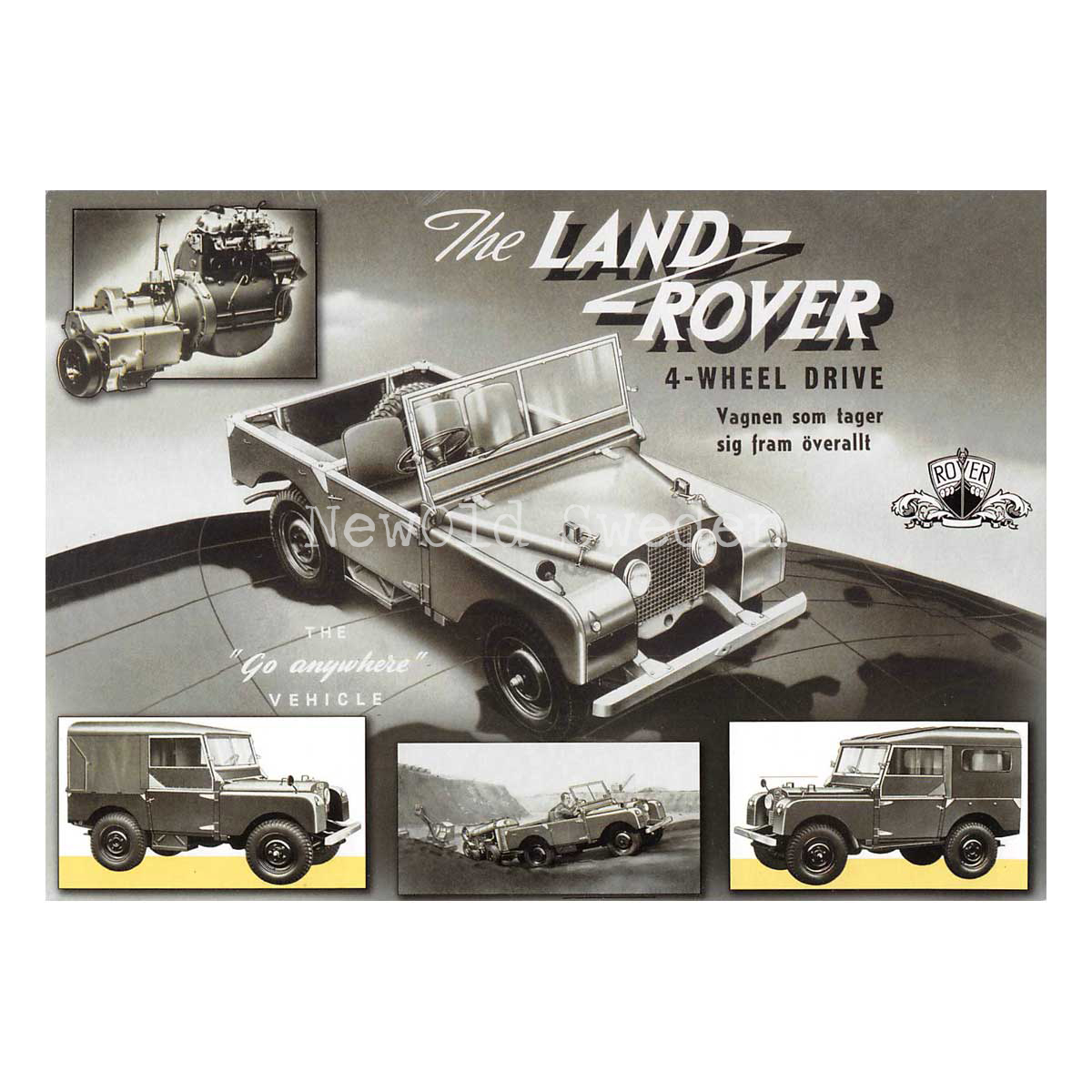LAND ROVER 4-WHEEL - Vykort A5 - 4