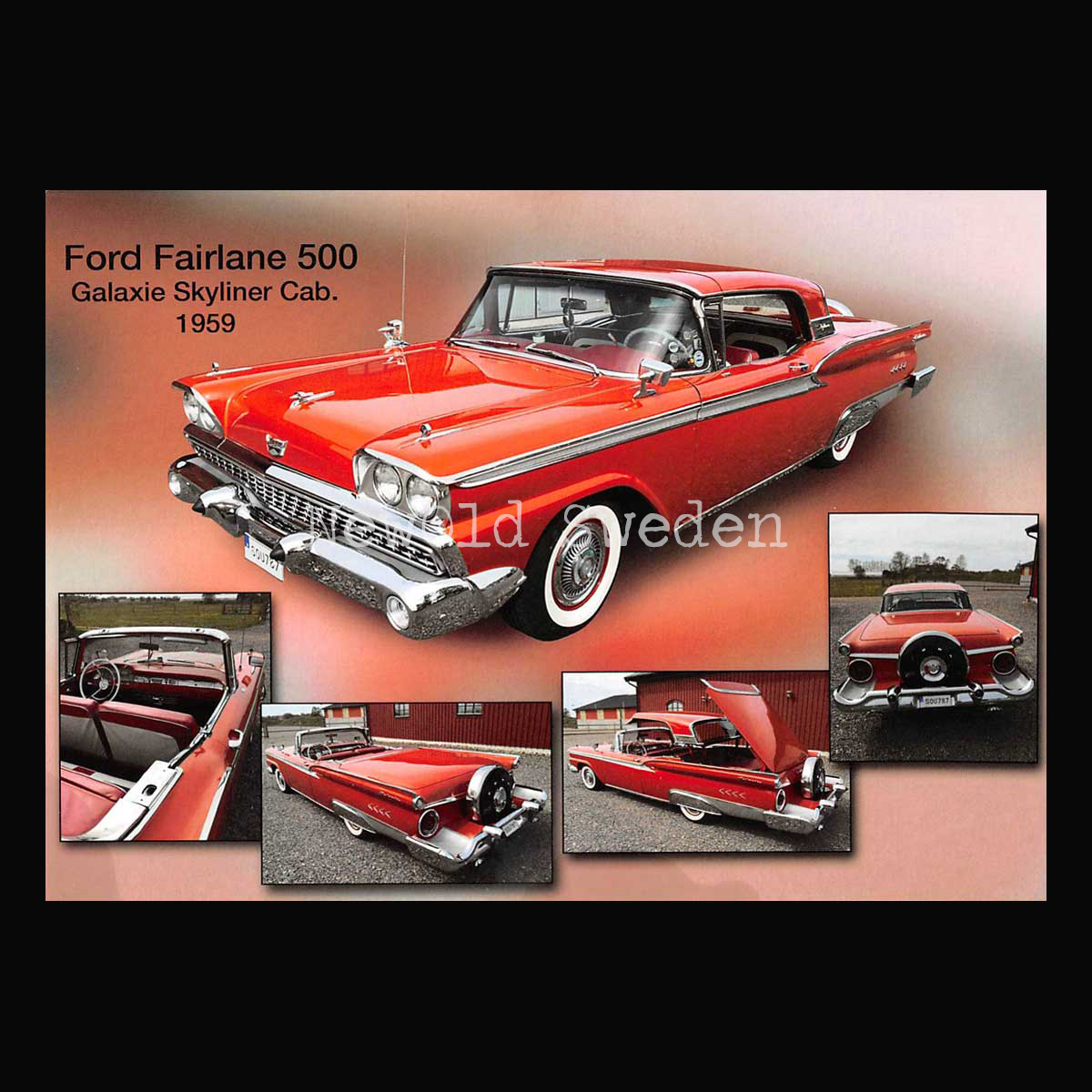 Ford Fairlane 500 Galaxie Skyliner Cab. 1959 - Vykort A5