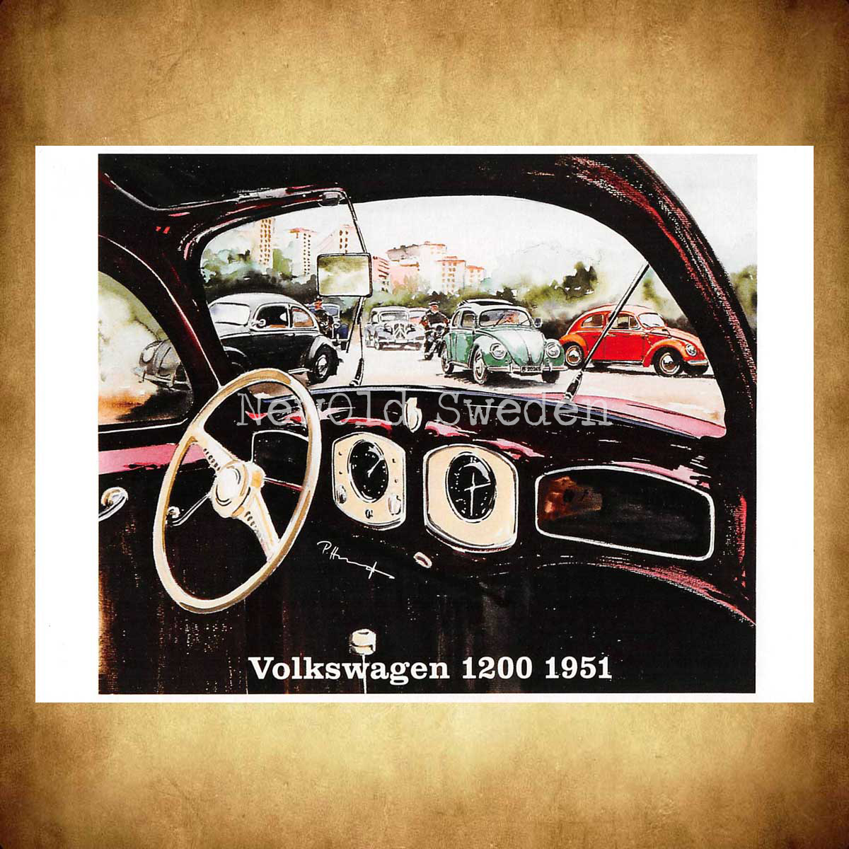 Volkswagen 1200 - 1951 - Vykort A5 - 2