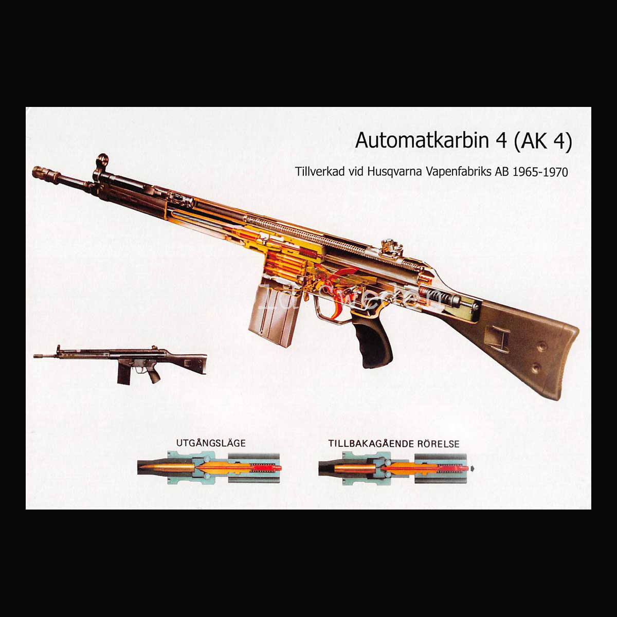 HUSQVARNA Automatkarbin 4 AK 4 - Vykort A5