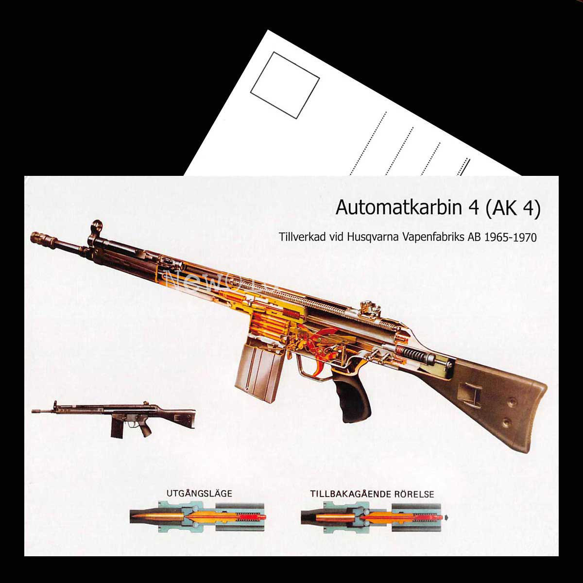 HUSQVARNA Automatkarbin 4 AK 4 - Vykort A5 - 3