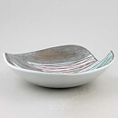Mari Simmulson (Sagina 1959) Brown Bowl with Pastel Leafs Decor 24 cm