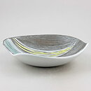 Mari Simmulson (Sagina 1959) Brown Bowl with Pastel Leafs Decor 24 cm