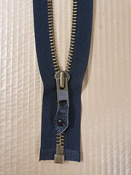 Blixtlås MGKBO-10 61 cm med läderkläpp Fg Svart