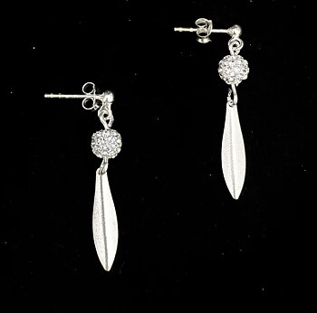 Örhängen Silverblad Swarovski Kristaller
