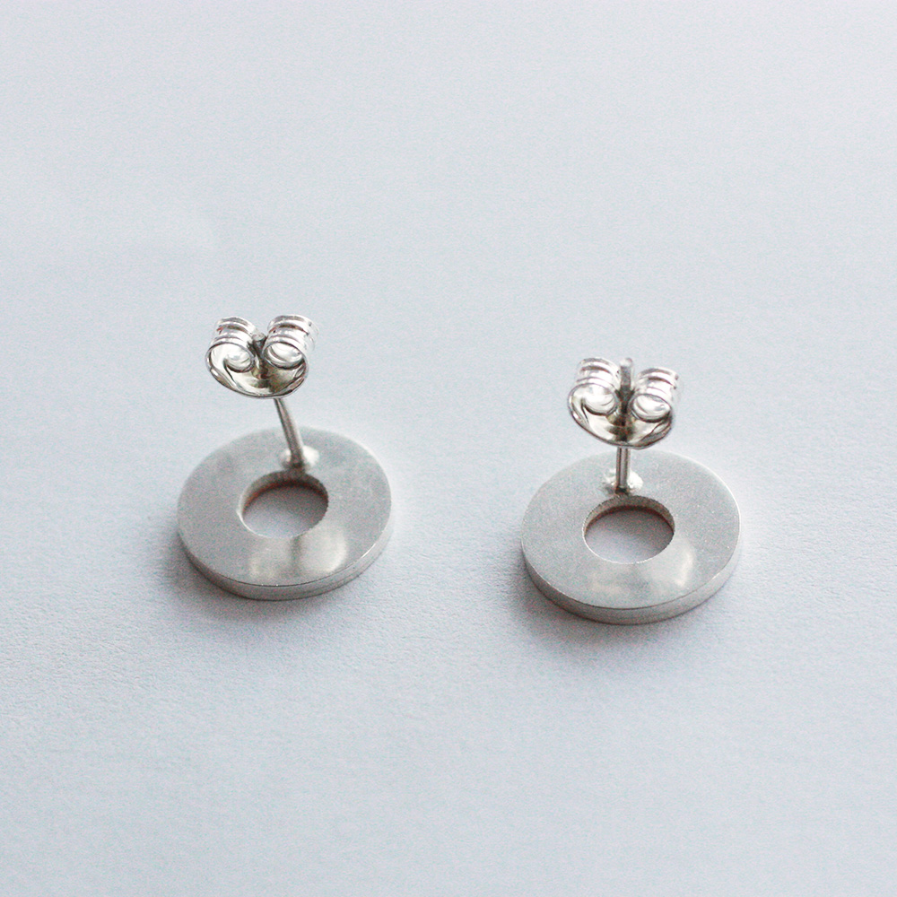 Cirkel - sterling silver and copper earring - 3