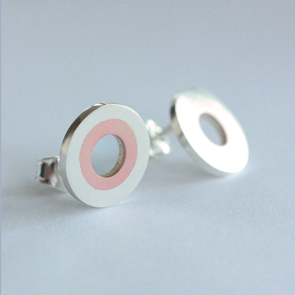 Cirkel - sterling silver and copper earring