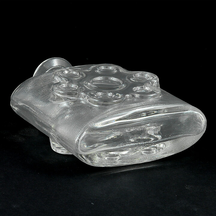 Erkkitapio Siiroinen (Paukkurauta 1970) Clear Vase with Revolver Cylinder Relief 17 cm