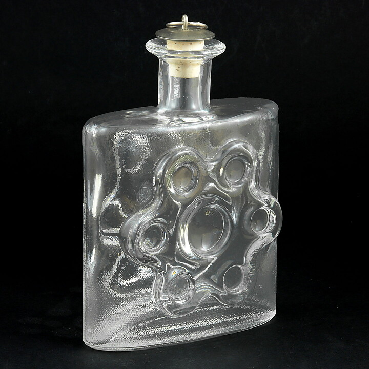 Erkkitapio Siiroinen (Paukkurauta 1970) Clear Vase with Revolver Cylinder Relief 17 cm