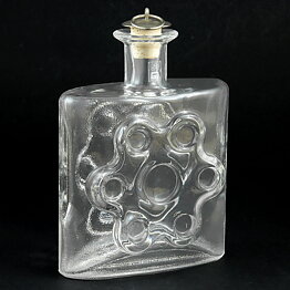 Erkkitapio Siiroinen (Paukkurauta 1970) Clear Vase with Revolver Cylinder Relief 17 cm