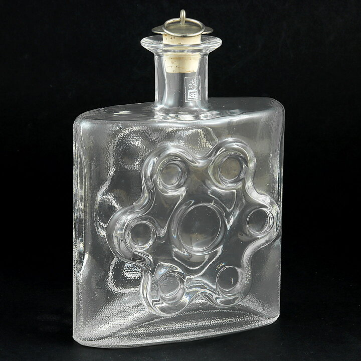 Erkkitapio Siiroinen (Paukkurauta 1970) Clear Vase with Revolver Cylinder Relief 17 cm