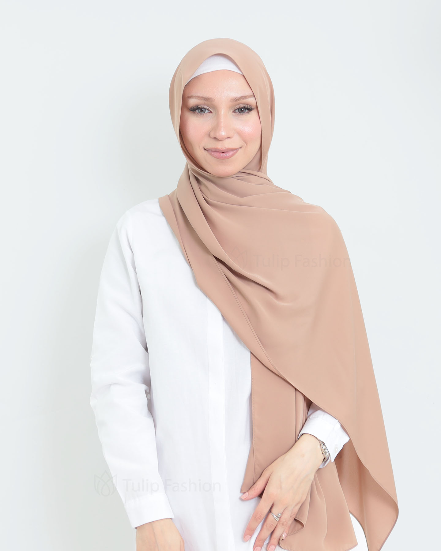 Hijab - Medina Luxury Chiffon - Hazel Brown - 3