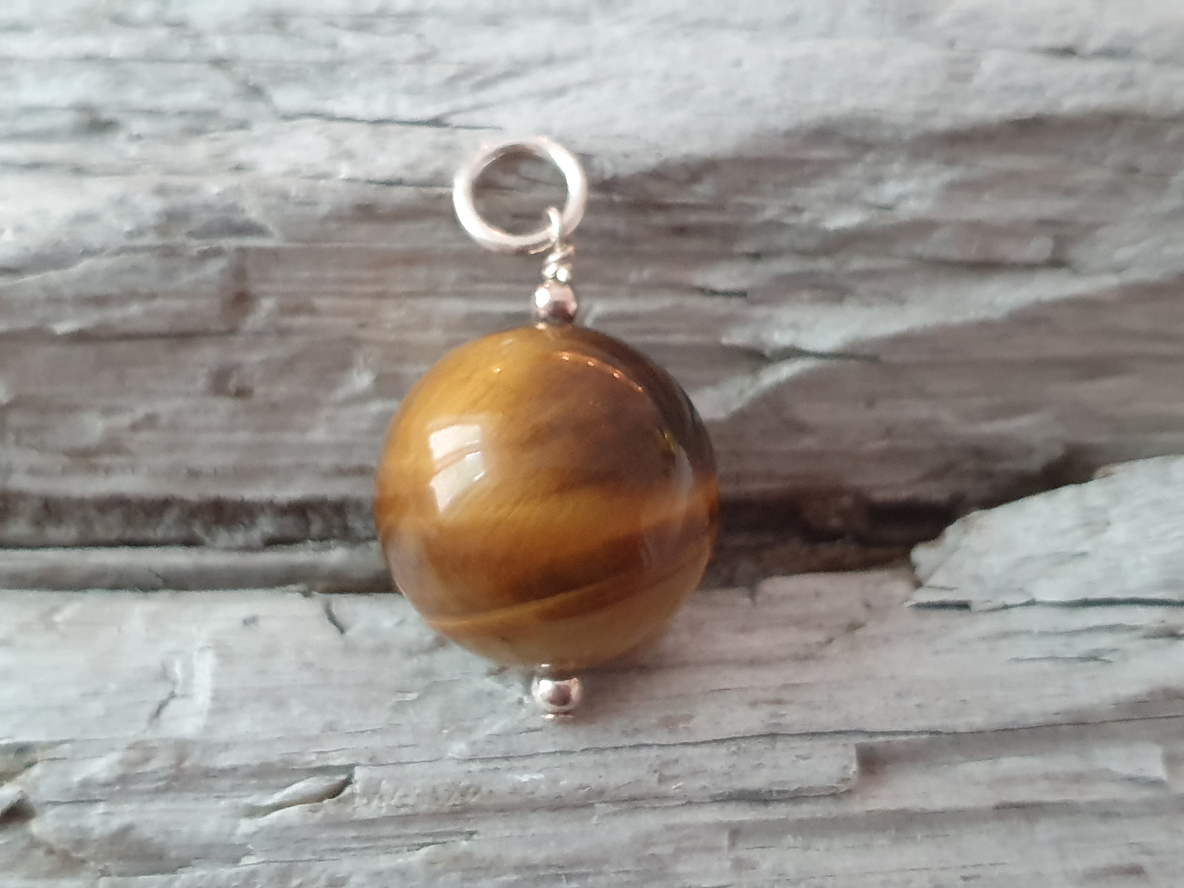 JOD Bubbles: Tigeröga kula 20mm 925-silver - 2