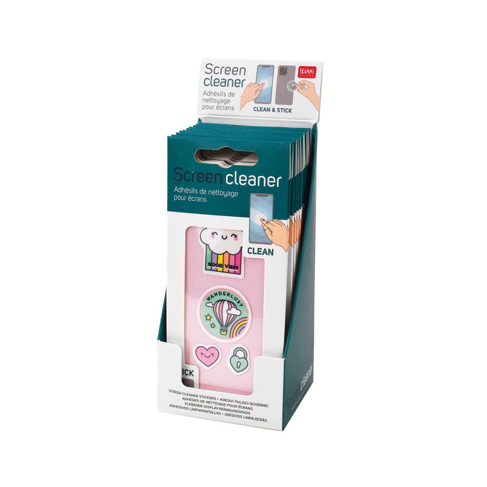 Screen cleaner stickers, Good vibes, set med 4 st. - 2