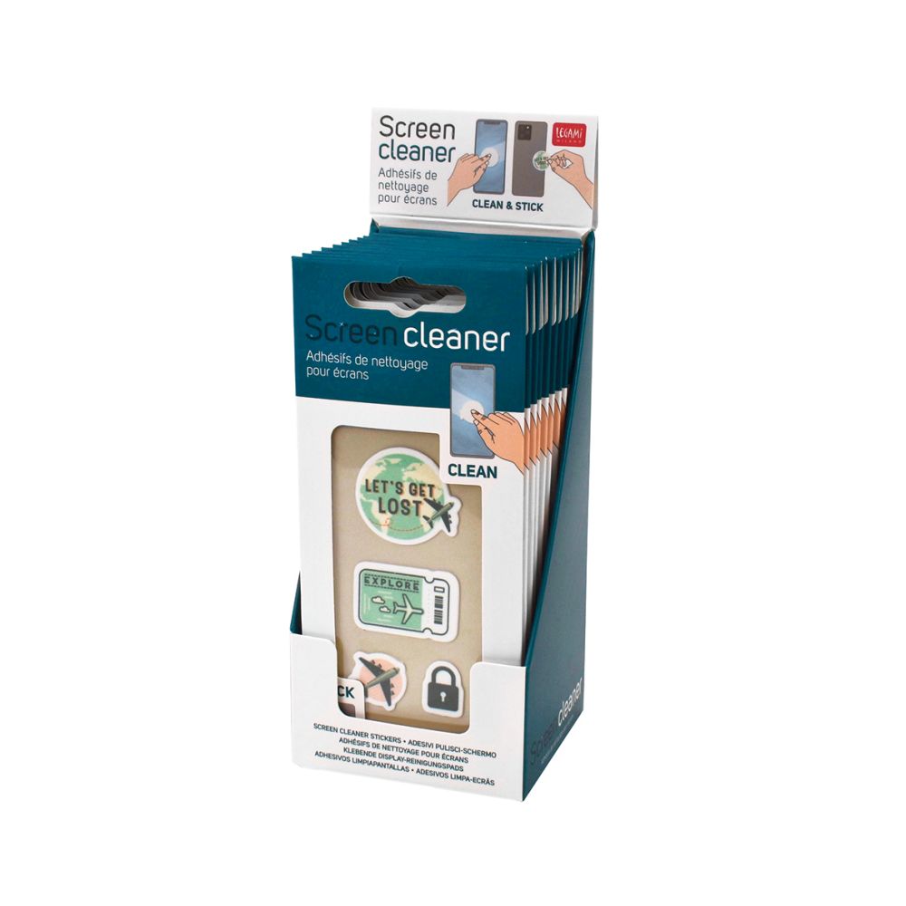 Screen cleaner stickers, Travel, set med 4 st. - 2