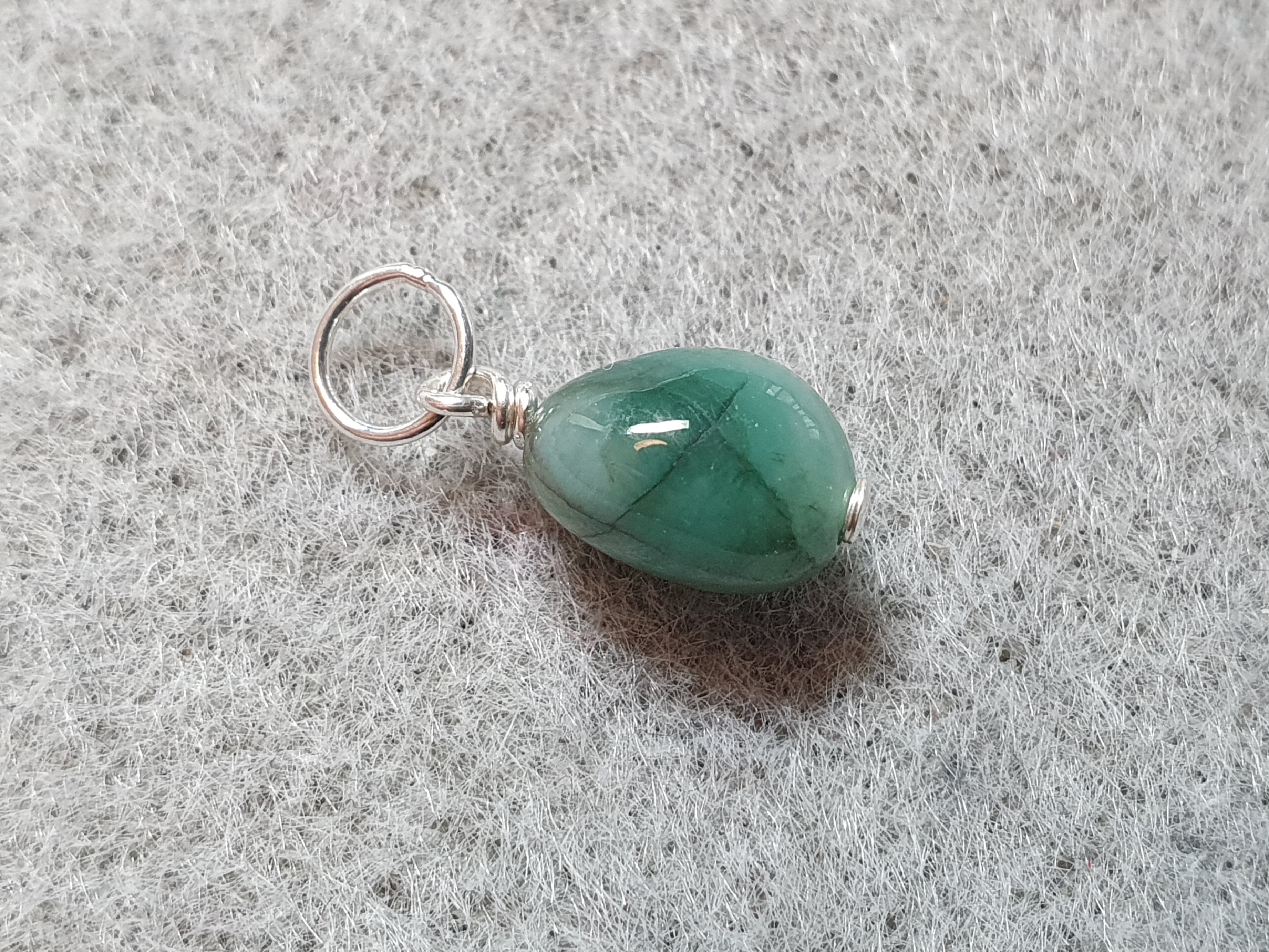 Smaragd nugget ca. 9-10 mm 925-silver ( månadssten maj ) - 3