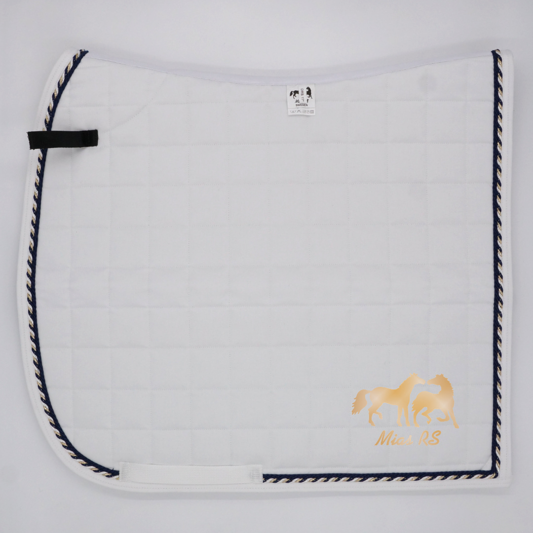 Dressyrschabrak Vit D5, marin/3maringuld - 3