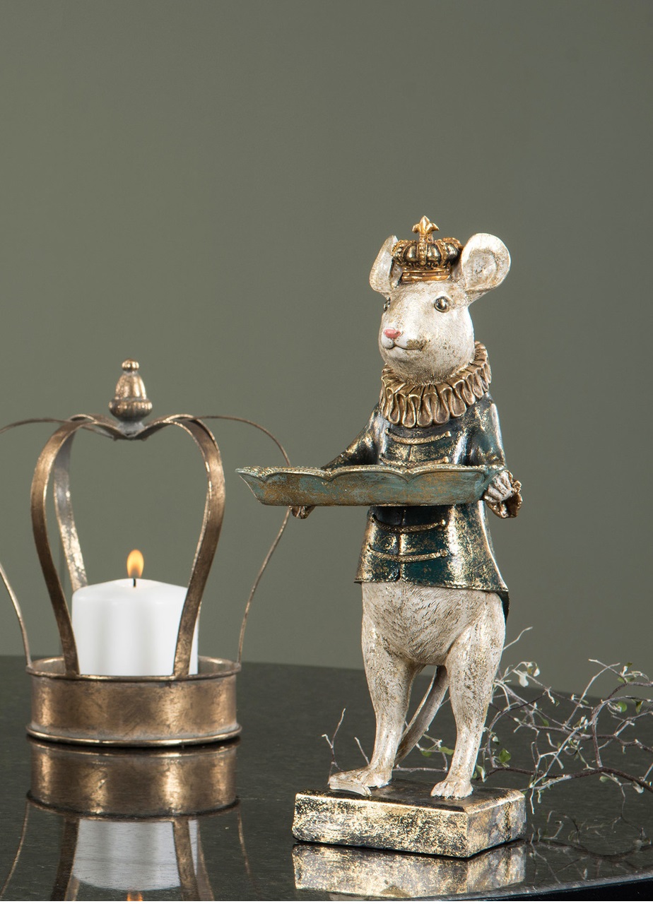 Mouse King with Plate 15x32 cm