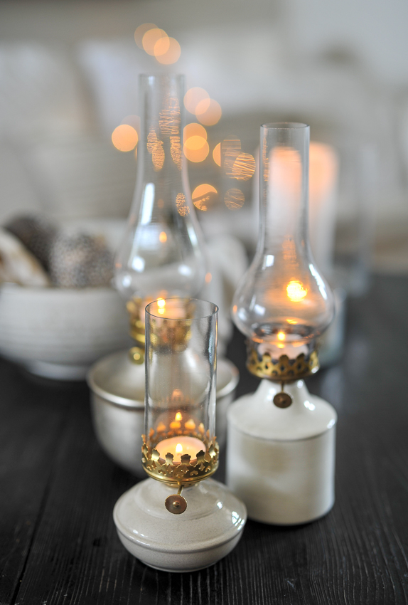 Lantern - Candlestick - Candle lantern - Enamel Shell - 9x35 cm - 2
