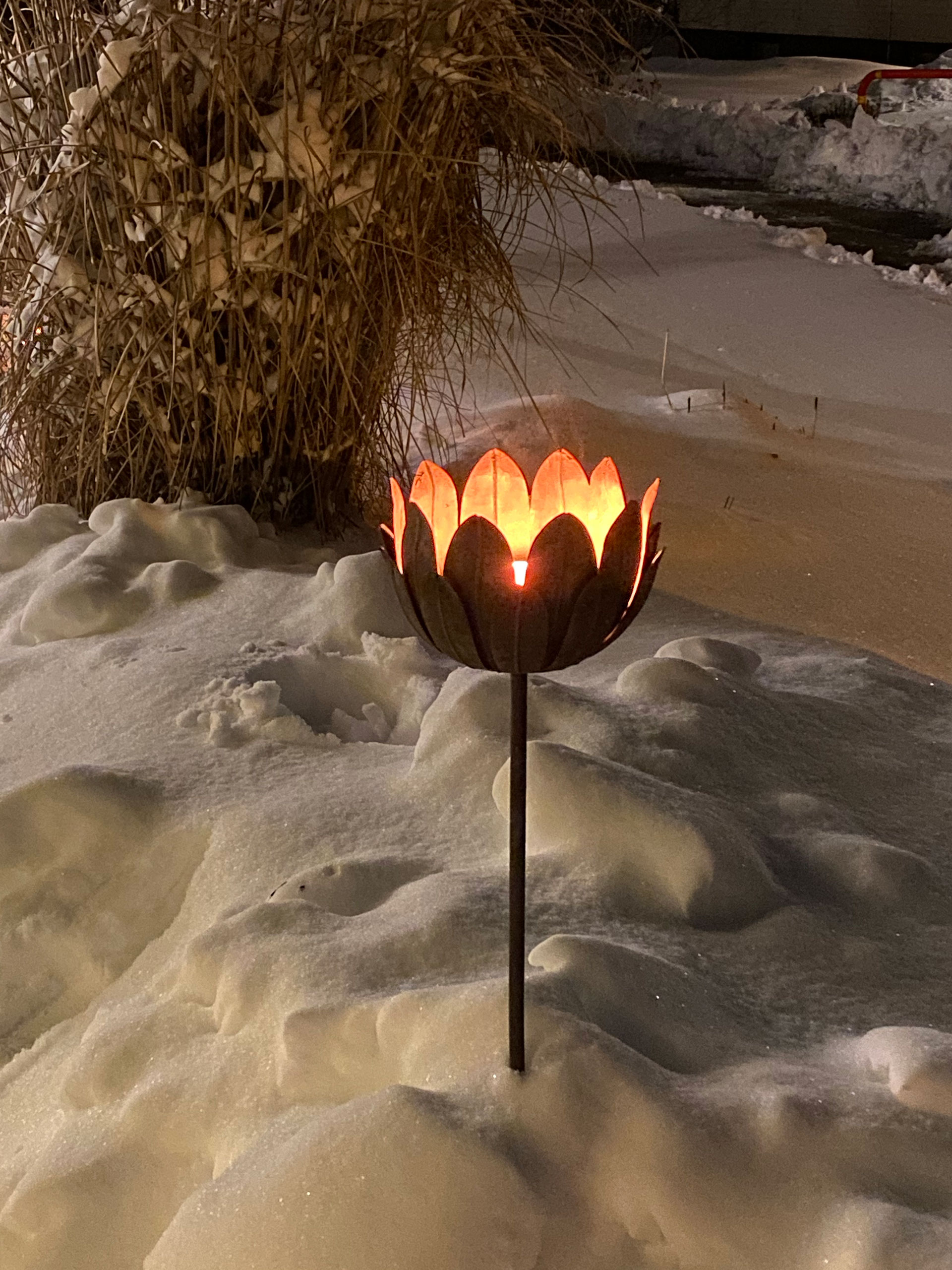 Marshall holder - Candlestick - Flower Metal 24x24/95 cm