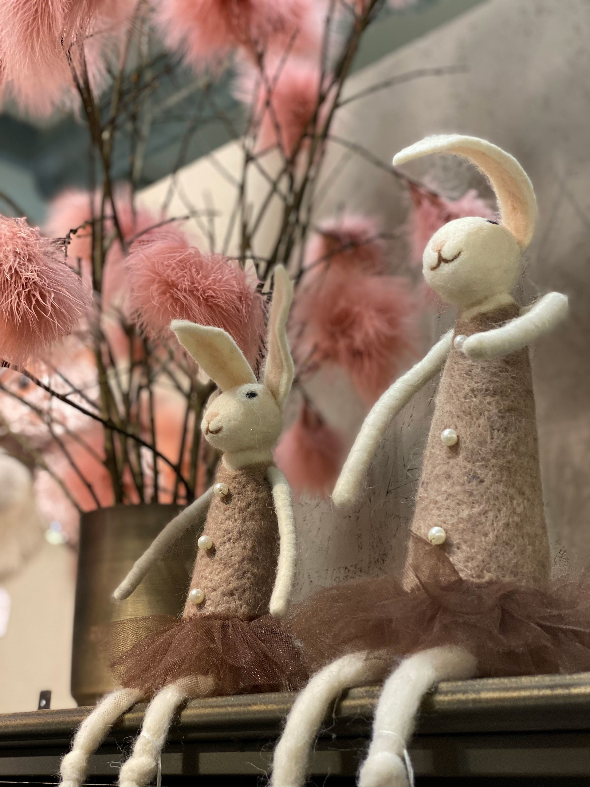 Wool Animal Rabbit Sitting - 14x10x62 cm