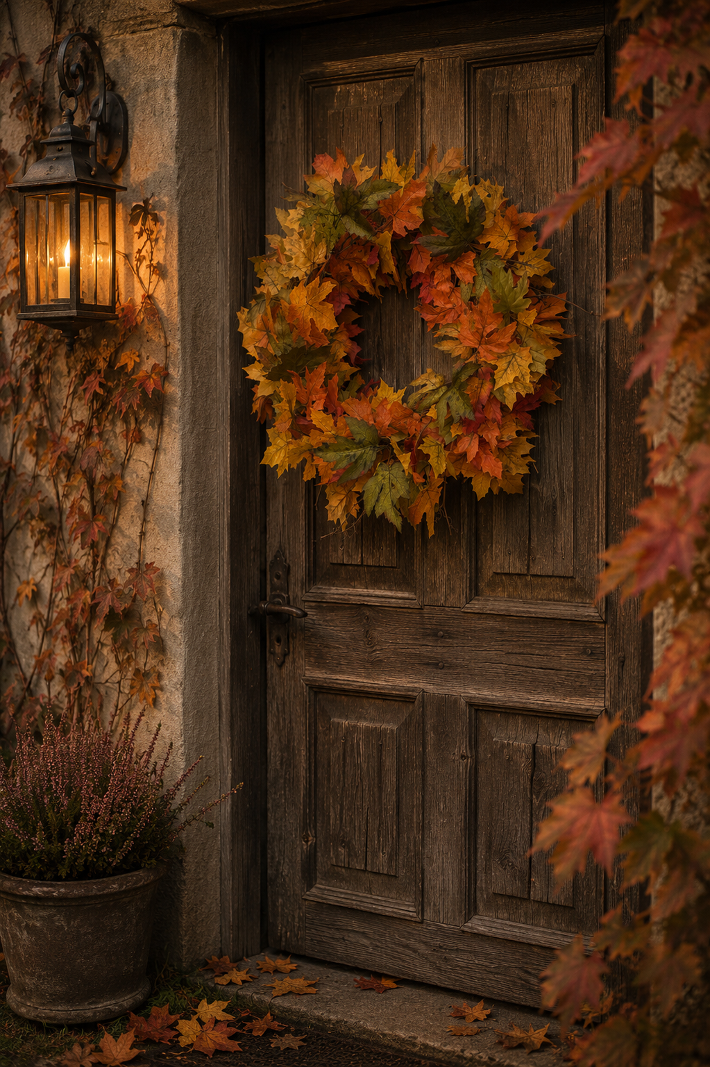Wreath - Autumn wreath - Maple leaves/Autumn 50 cm - 6