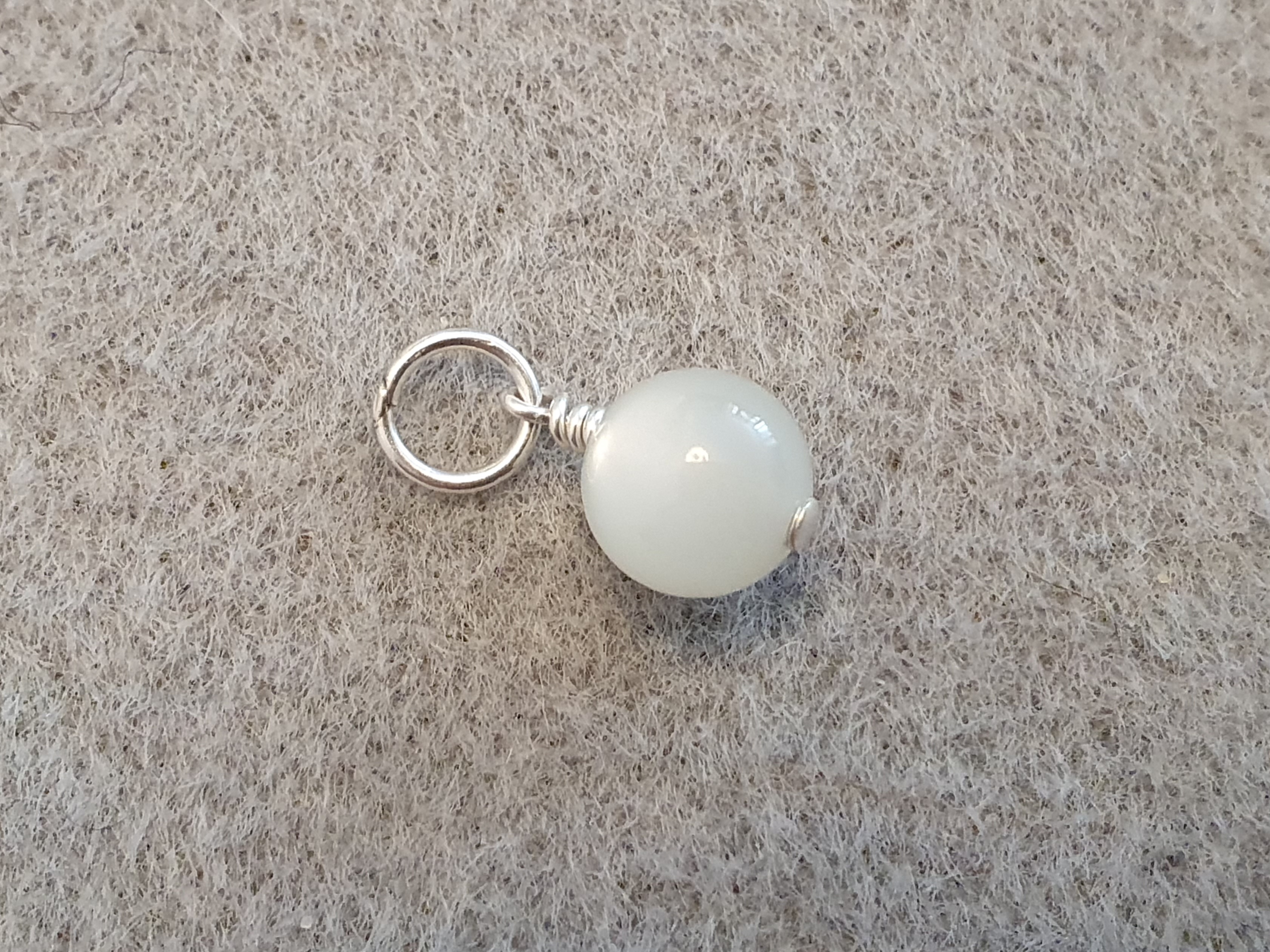 Moonstone round approx. 8mm pendant 925-silver