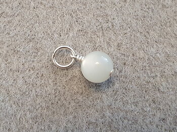 Moonstone round approx. 8mm pendant 925-silver