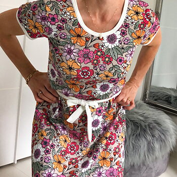 SLUTSÅLT! Jerseytyg ekologisk bomull,  "Betsy" orange, metervara